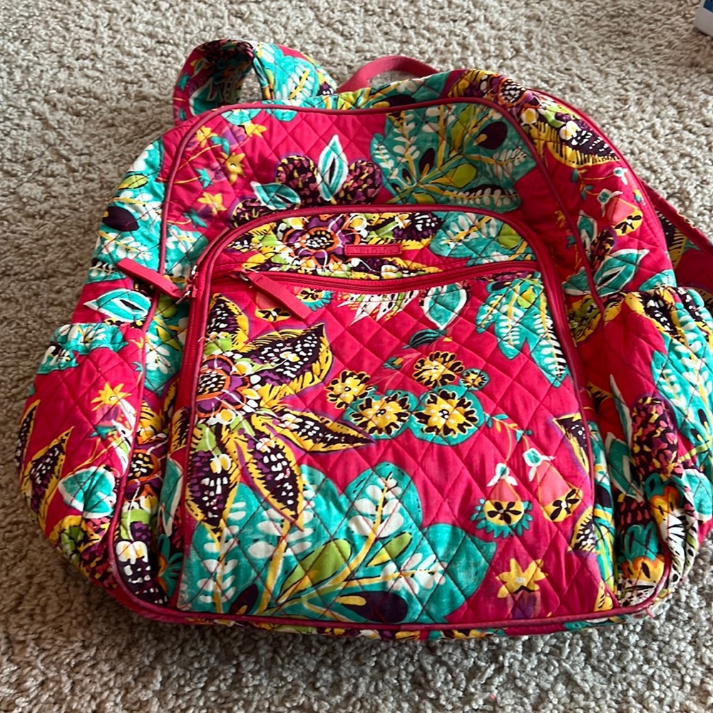 vera Bradley back pack 4 pouches very slight used